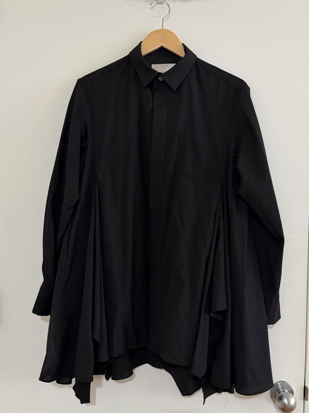 Sacai black shirt dress
